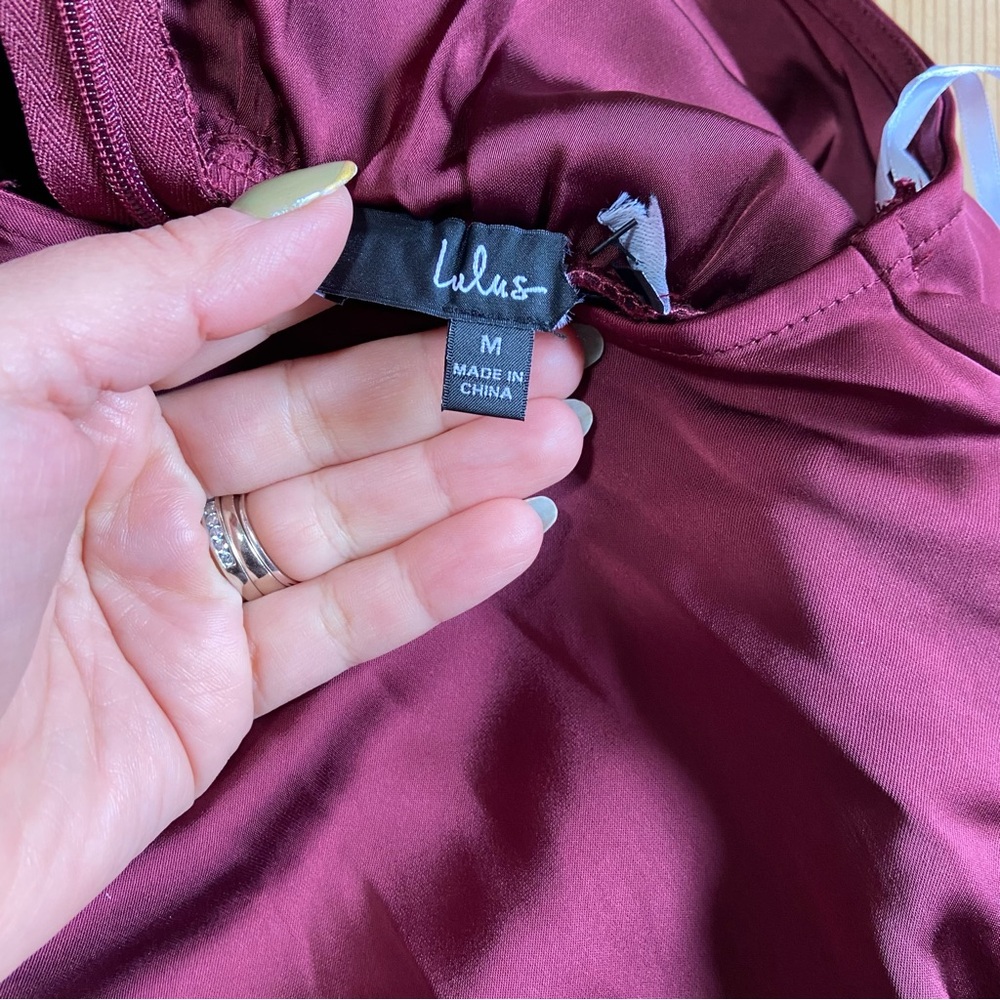 NWOT Lulus Classic Elegance Plum Chiffon Sleeveless Mock Neck Maxi Dress - Picture 4 of 10